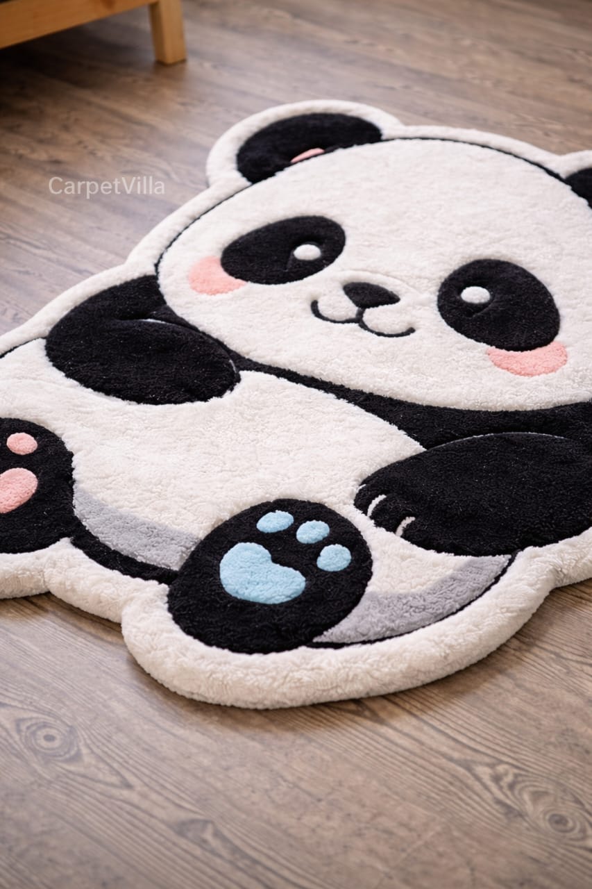 Cute Panda Shape Tufted Rug – Premium Soft Kids Room Carpet