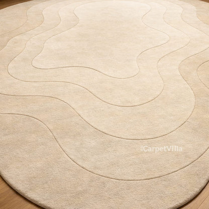 Modern Green,Black,Brown,Blue and Of-White Abstract Carpet | Gradient Layer Designer Rug