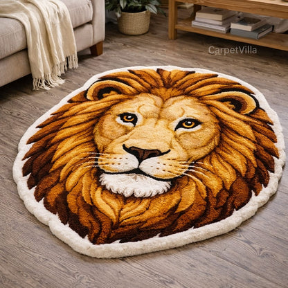 Lion Shape Tufted Rug – Premium Royal Animal Design Carpet