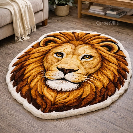 Lion Shape Tufted Rug – Premium Royal Animal Design Carpet