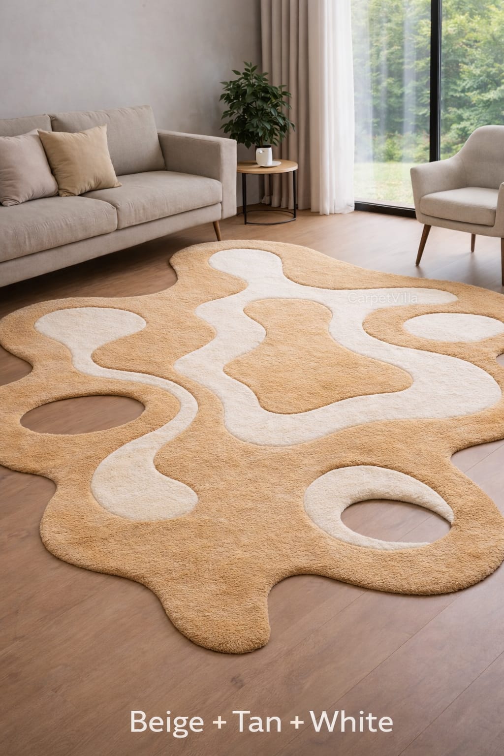 Abstract Shape Rug – Modern Organic Designer Tufted Carpet