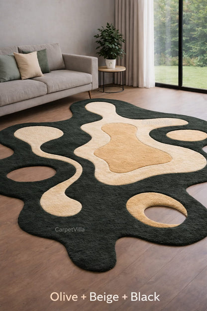 Abstract Shape Rug – Modern Organic Designer Tufted Carpet
