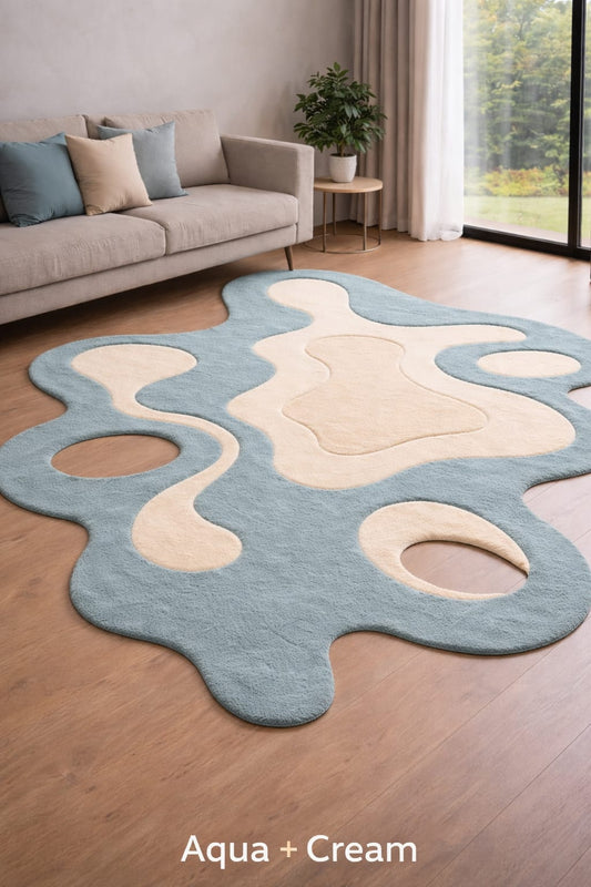 Abstract Shape Rug – Modern Organic Designer Tufted Carpet