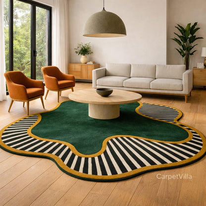 Green Organic Abstract Rug