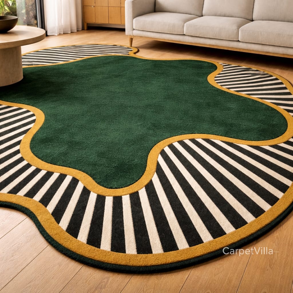 Green Organic Abstract Rug